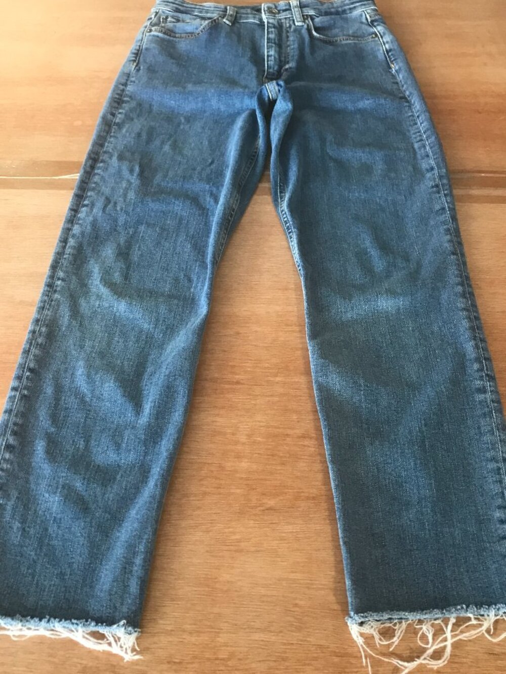 Rag & Bone Nina Ankle Cigarette Jeans Women 25 Blue Mid Rise Raw Hem Slimming
